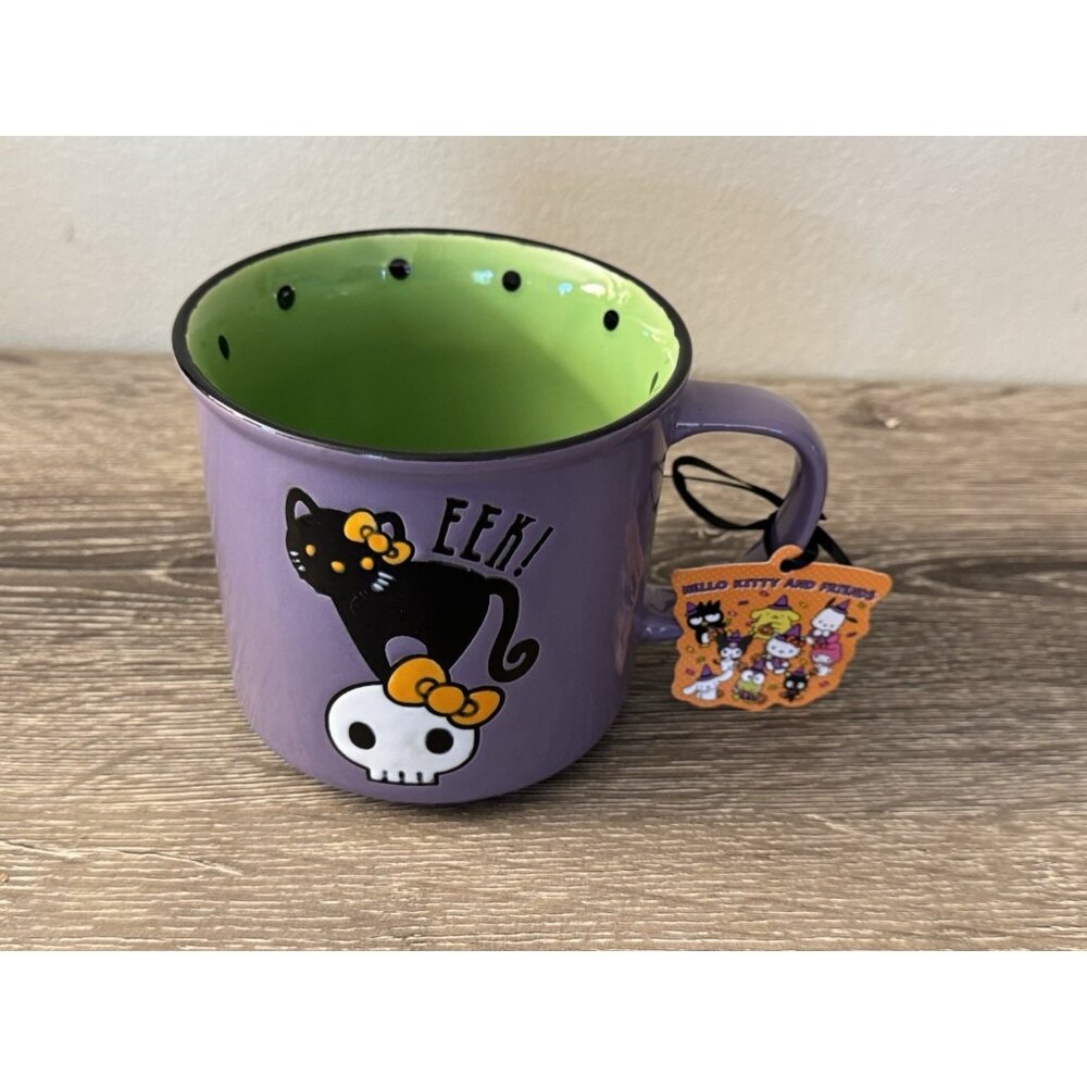 Hello Kitty & Friends Halloween Black Cat Purple Mug EEK! Sanrio 2024 W10